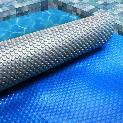 Aqua Buddy Pool Cover 500 Micron 7x4m Swimming Pool Solar Blanket Blue Silver