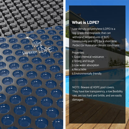 Aqua Buddy Pool Cover 7x4m 600 Micron w/ Roller 5.55m Black Solar Blanket