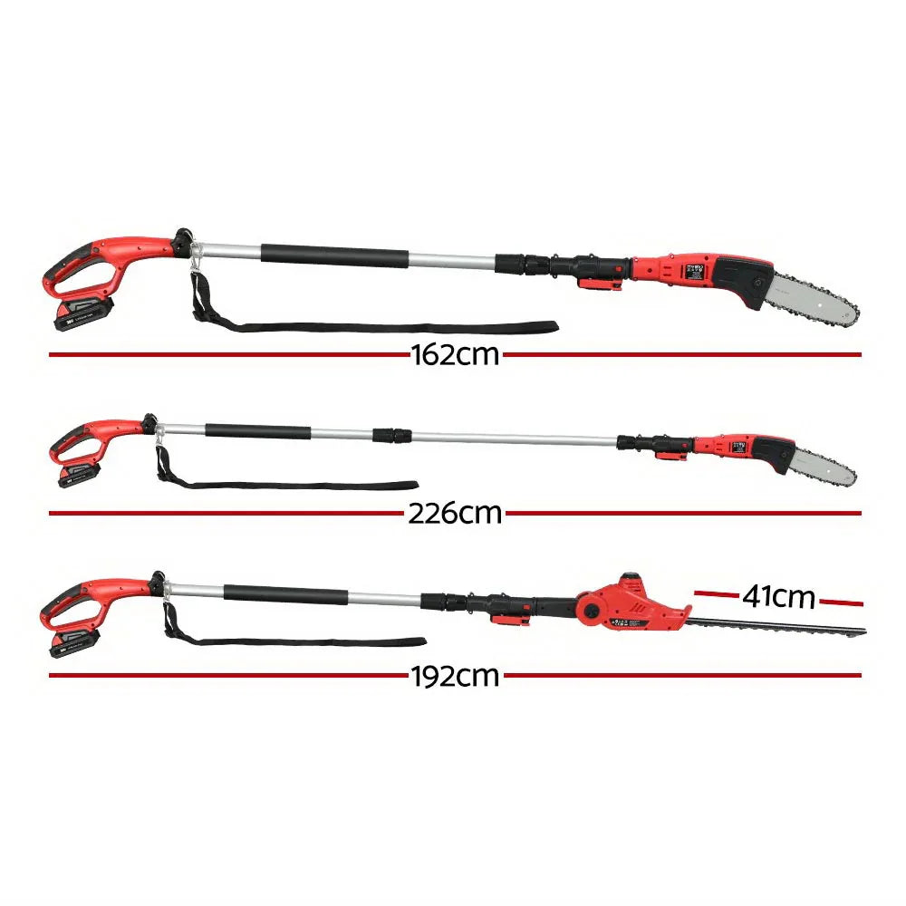 Giantz Chainsaw Trimmer Cordless Pole Chain Saw 20V 8inch Battery 2.7m Reach - Mekamart Australia