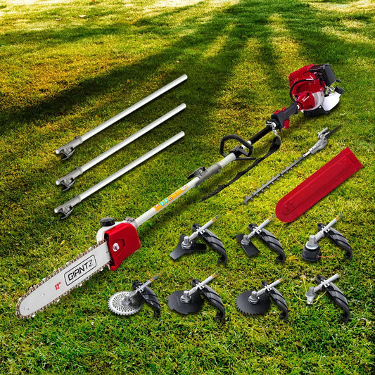 Giantz 40CC Pole Chainsaw Hedge Trimmer Brush Cutter Whipper Saw 4-Stroke 9-in-1 - Mekamart Australia