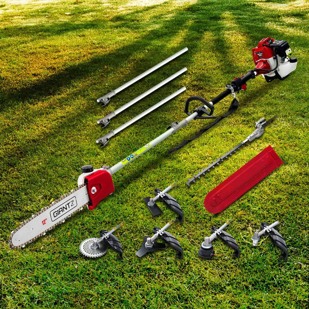 Giantz 62CC Pole Chainsaw Hedge Trimmer Brush Cutter Whipper Saw Snipper 7-in-1 - Mekamart Australia