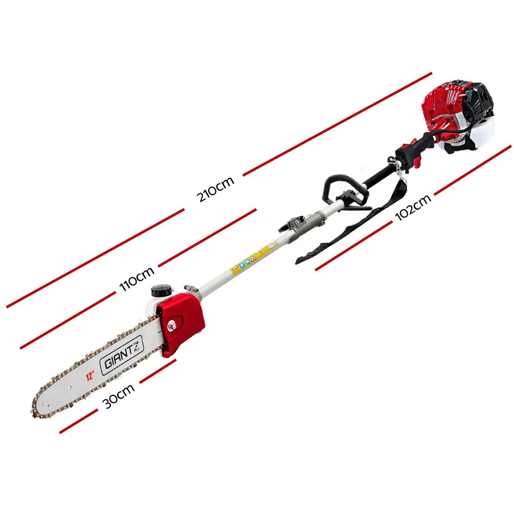 Giantz 65CC Pole Chainsaw Hedge Trimmer Brush Cutter Whipper Snipper 9-in-1 4.3m - Mekamart Australia