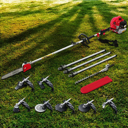 Giantz 65CC Pole Chainsaw Hedge Trimmer Brush Cutter Whipper Snipper Saw 9-in-1 5.6m - Mekamart Australia