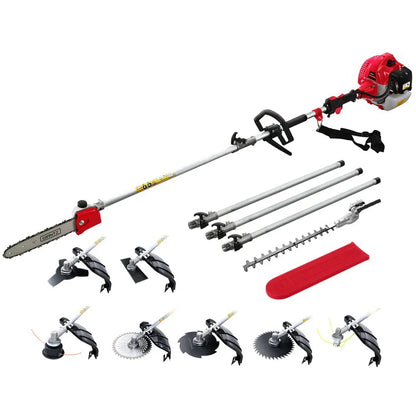 Giantz 65CC Pole Chainsaw Hedge Trimmer Brush Cutter Whipper Snipper Saw 9-in-1 5.6m - Mekamart Australia
