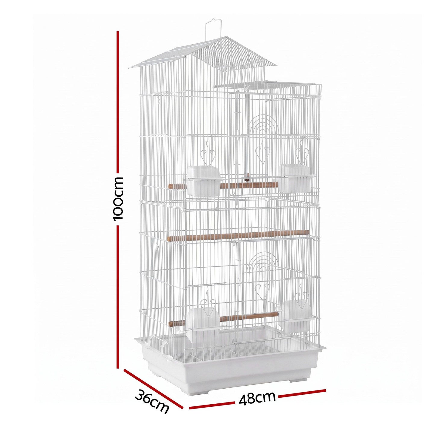 i.Pet 100cm Bird Cage Aviary Parrot Budgie White