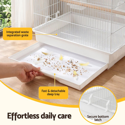 i.Pet 100cm Bird Cage Aviary Parrot Budgie White