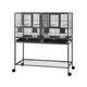 i.Pet 106cm 2-in-1 Bird Cage Aviary with Divider Parrot Budgie Wheels Black