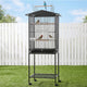 i.Pet 136cm Bird Cage Aviary Open Top Parrot Budgie Stand Wheels Black