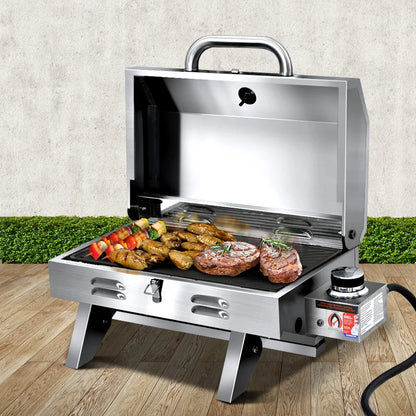 Grillz Portable Gas BBQ Grill with Double Sided Plate - Mekamart Australia