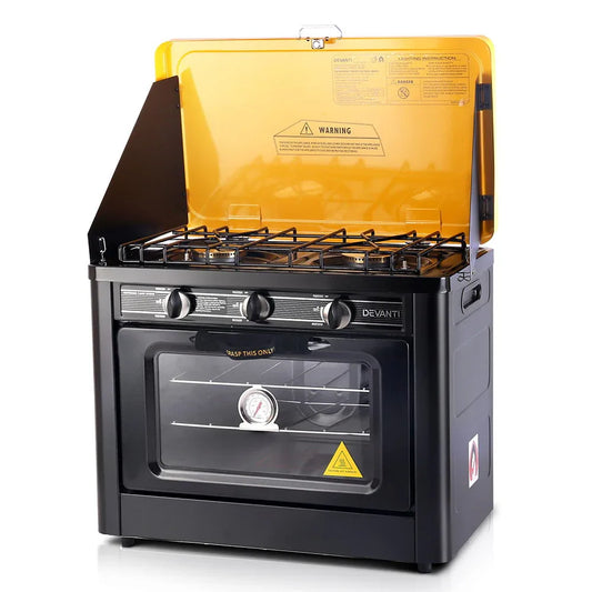 Devanti Portable Gas Oven LPG Black - Mekamart Australia