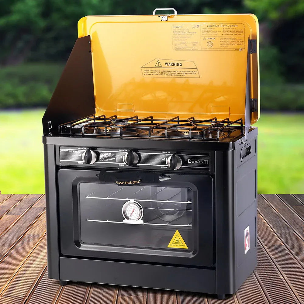 Devanti Portable Gas Oven LPG Black - Mekamart Australia