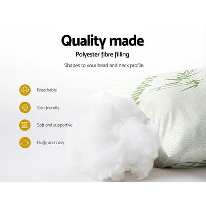 Giselle Bedding 4 Pack Bamboo Pillow Family Hotel - Mekamart Australia