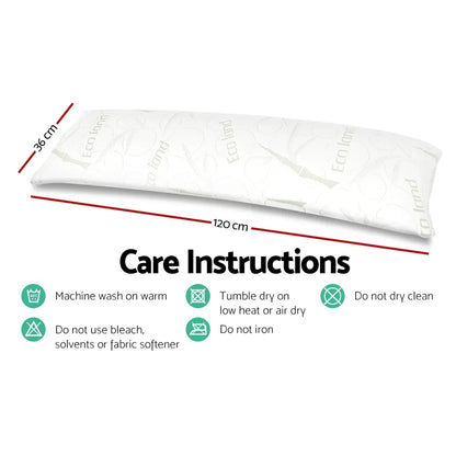 Giselle Bedding Body Support Pillow Bamboo Cover - Mekamart Australia