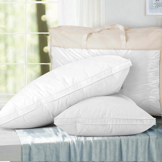 Giselle Bedding Goose Feather Down Pillow Luxury Twin Pack - Mekamart Australia