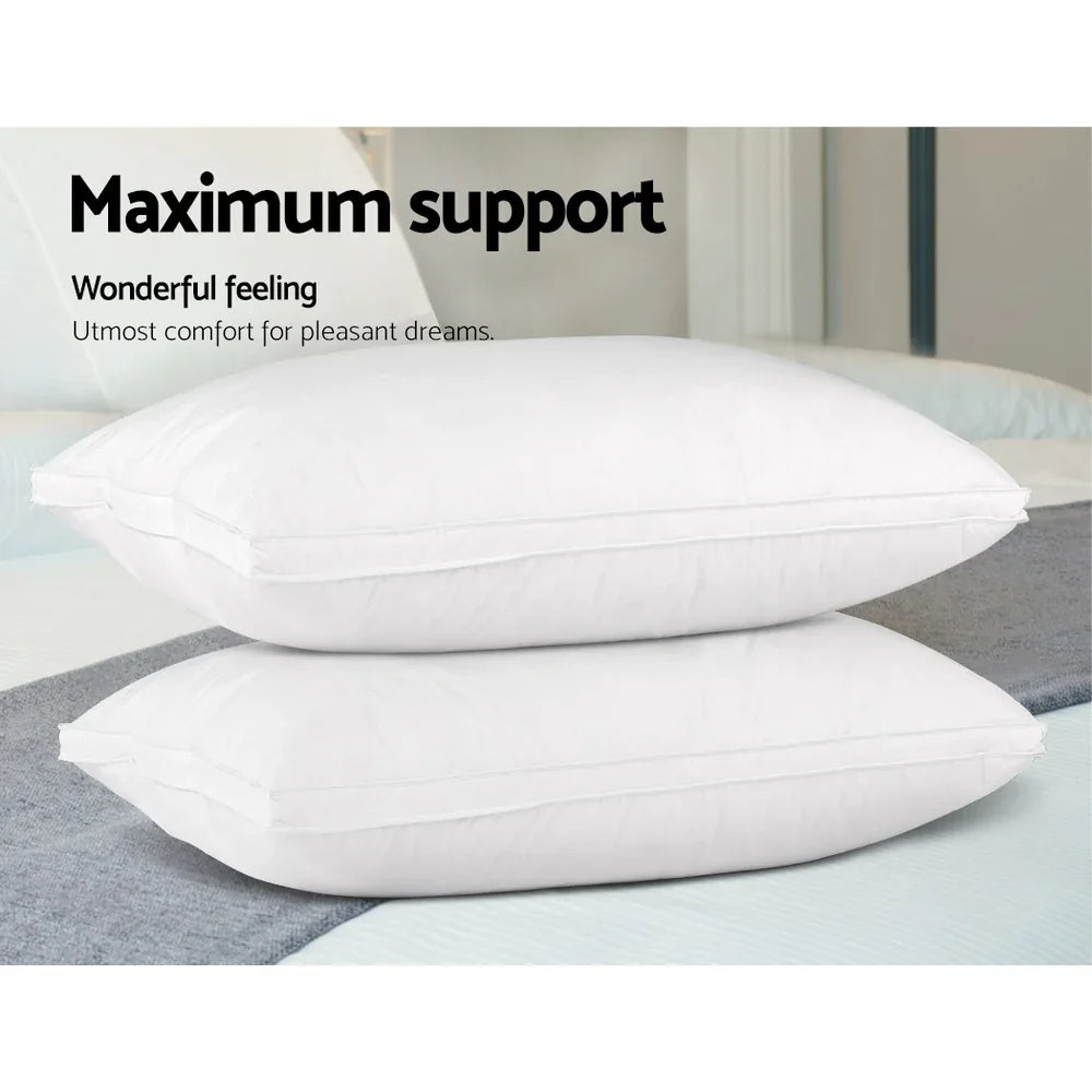 Giselle Bedding Goose Feather Down Pillow Luxury Twin Pack - Mekamart Australia