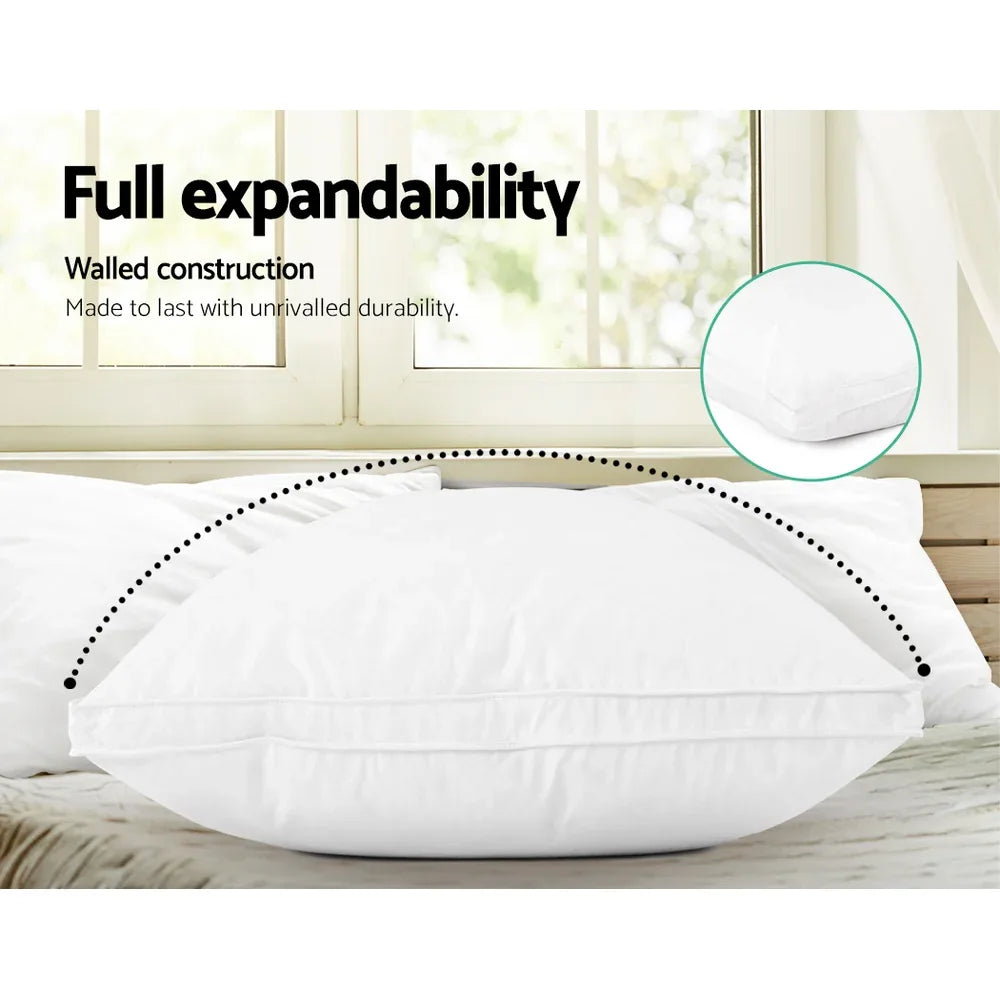 Giselle Bedding Goose Feather Down Pillow Luxury Twin Pack - Mekamart Australia