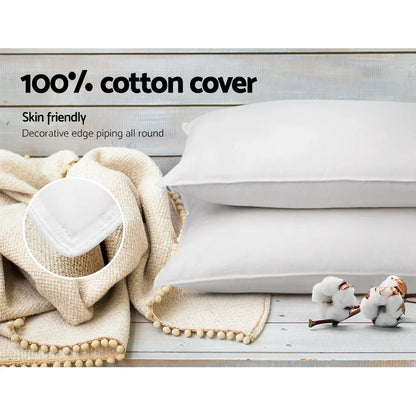 Giselle Bedding Goose Feather Down Pillow Twin Pack - Mekamart Australia