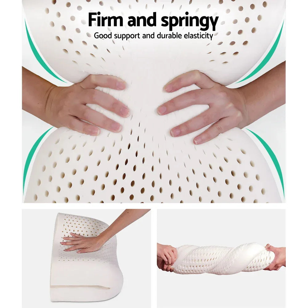 Giselle Bedding Natural Latex Pillow 2-Zone Twin Pack - Mekamart Australia