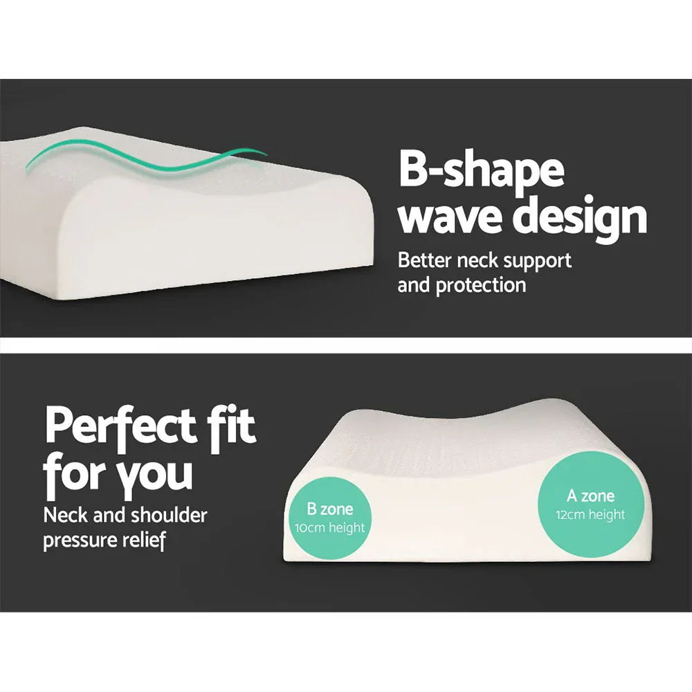 Giselle Bedding Natural Latex Pillow 2-Zone Twin Pack - Mekamart Australia