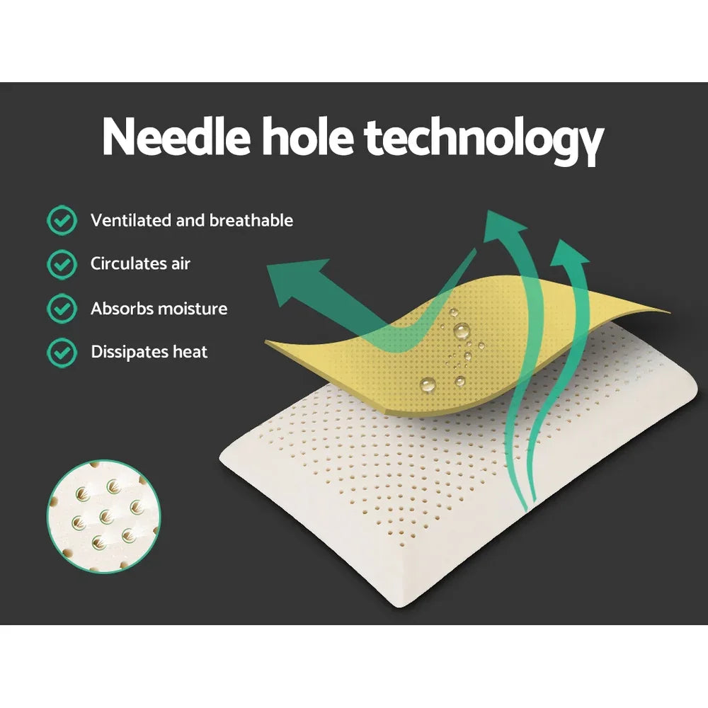 Giselle Bedding Natural Latex Pillow Classic Twin Pack - Mekamart Australia