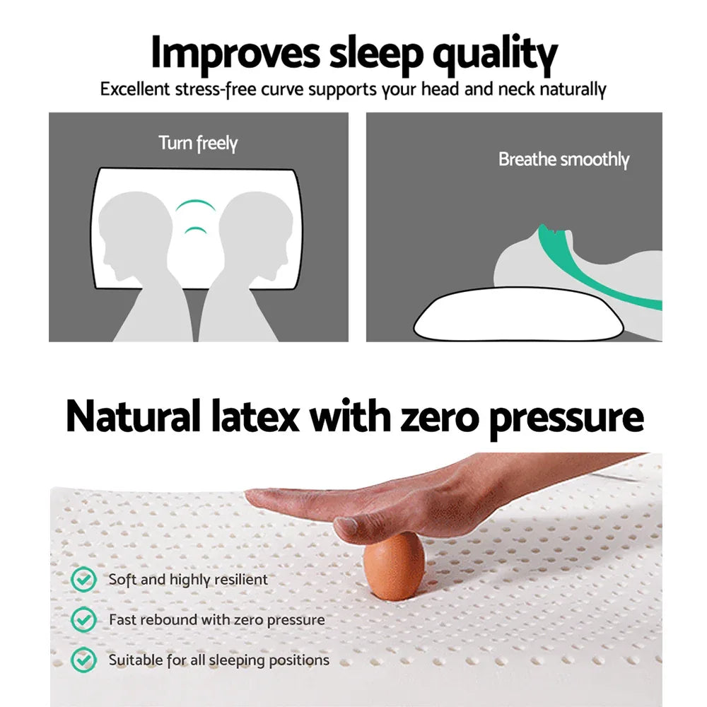 Giselle Bedding Natural Latex Pillow Classic Twin Pack - Mekamart Australia