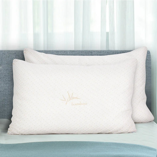 Giselle Bedding Memory Foam Pillow Bamboo Cover Twin Pack - Mekamart Australia