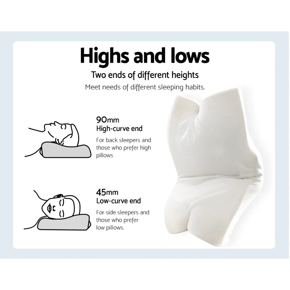 Giselle Bedding Memory Foam Contour Pillow Grey - Mekamart Australia