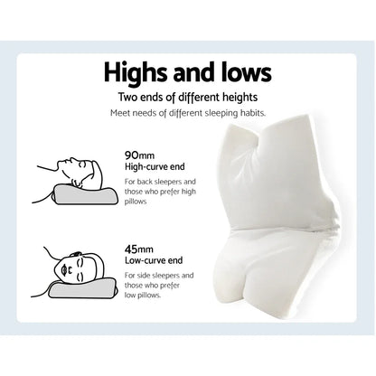 Giselle Bedding Memory Foam Contour Pillow Grey - Mekamart Australia