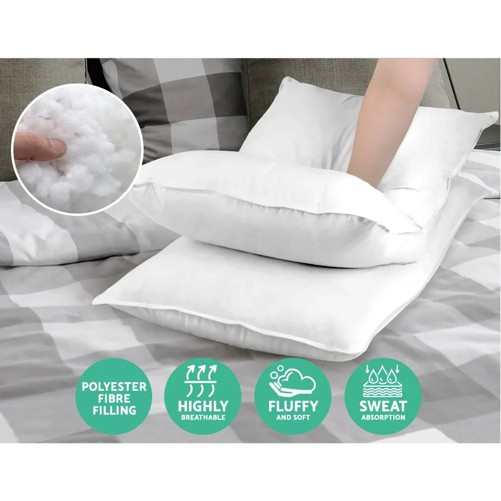 Giselle Bedding 4 Pack Bed Pillow Family Hotel 48X73CM - Mekamart Australia