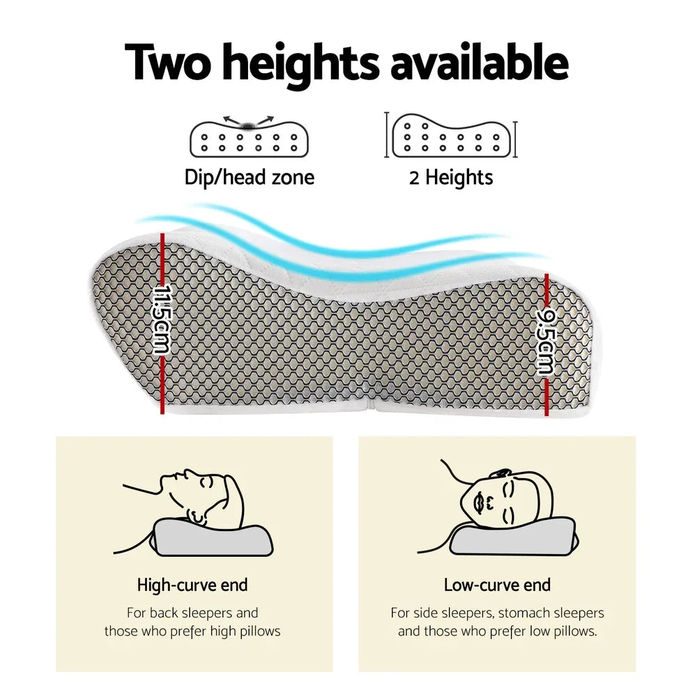 Giselle Memory Foam Pillow Contour Neck - Mekamart Australia
