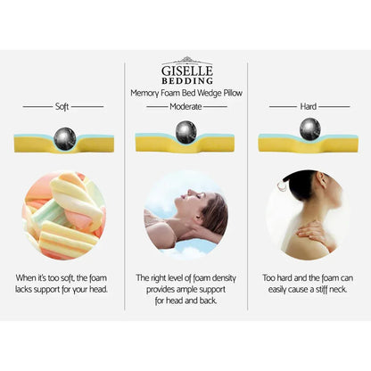 Giselle Bedding Wedge Pillow Bamboo Cover Twin Pack - Mekamart Australia