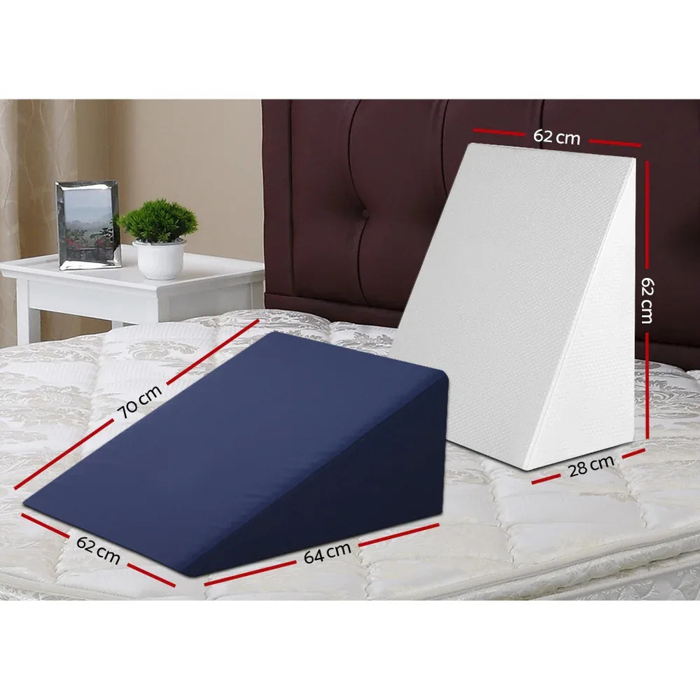 Giselle Bedding Wedge Pillow White & Blue - Mekamart Australia