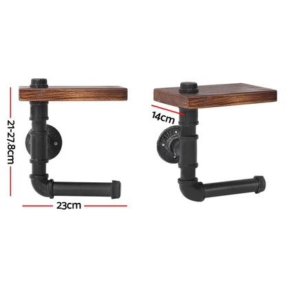 Artiss Floating DIY Pipe Shelf Toilet Paper Holder - Mekamart Australia