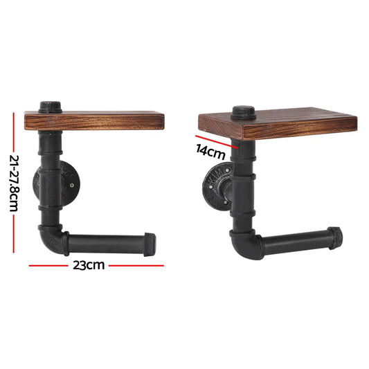 Artiss Floating DIY Pipe Shelf Toilet Paper Holder - Mekamart Australia