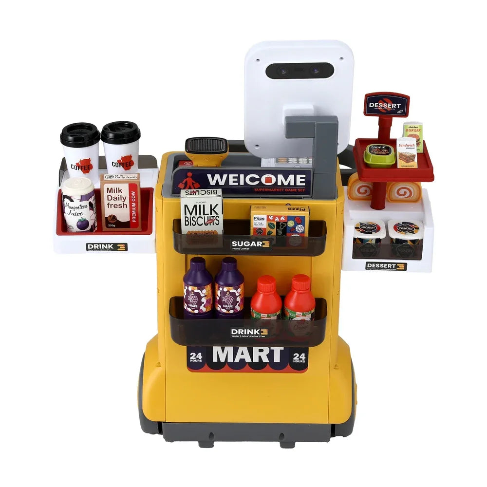 Keezi Kids Pretend Playset Supermarket Shopping Role Play Toy Cash Food 48PCS - Mekamart Australia