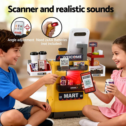 Keezi Kids Pretend Playset Supermarket Shopping Role Play Toy Cash Food 48PCS - Mekamart Australia