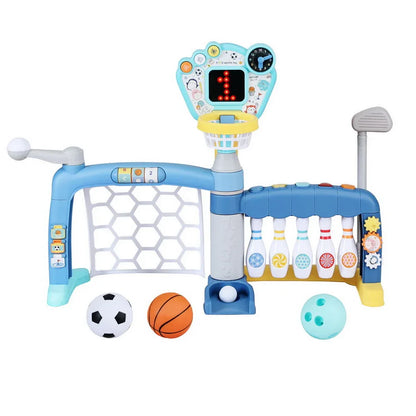 Keezi Kids Basketball Hoop Stand Bowling Baseball Golf Game Sports Toys Set Blue - Mekamart Australia