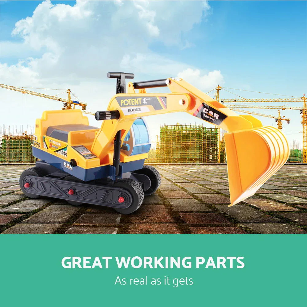 Keezi Ride On Car Toys Kids Excavator Digger Sandpit Bulldozer Car Pretend Play - Mekamart Australia
