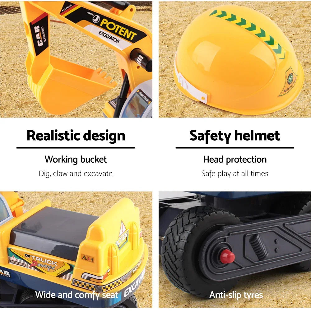 Keezi Ride On Car Toys Kids Excavator Digger Sandpit Bulldozer Car Pretend Play - Mekamart Australia