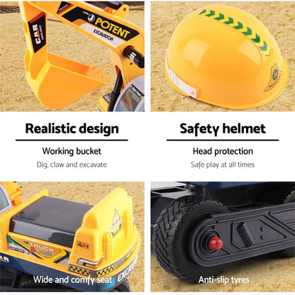 Keezi Ride On Car Toys Kids Excavator Digger Sandpit Bulldozer Car Pretend Play - Mekamart Australia