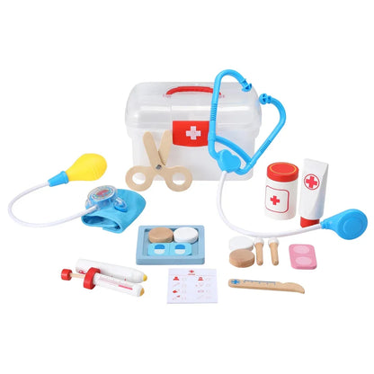Keezi Kids Doctor Nurse Medical Case Pretend Play Set Stethoscope Medicine Toys - Mekamart Australia