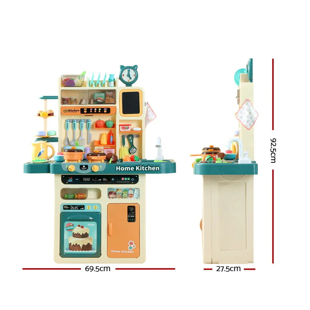 Keezi Kids Kitchen Pretend Play Set Cooking Sound Steam Light Function - Mekamart Australia