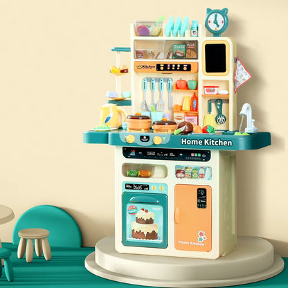 Keezi Kids Kitchen Pretend Play Set Cooking Sound Steam Light Function - Mekamart Australia