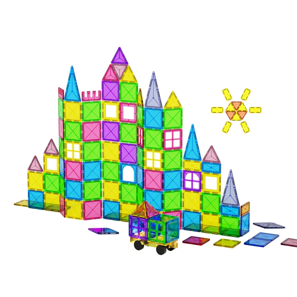 Keezi 120pcs Kids Magnetic Tiles Blocks Building Educational Toys Children Gift - Mekamart Australia