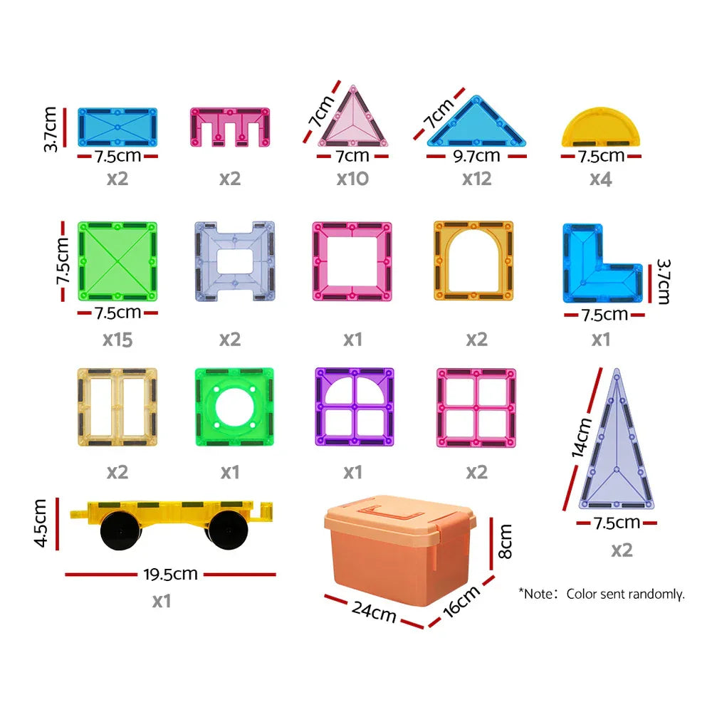 Keezi 60pcs Kids Magnetic Tiles Blocks Building Educational Toys Children Gift - Mekamart Australia