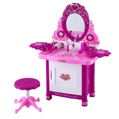 Keezi Kids Pretend Makeup Play Set Dressing Table Chair Girls Toys Children - Mekamart Australia