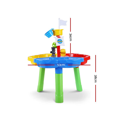 Keezi Kids Sandpit Pretend Play Set Outdoor Sand Water Table Beach Toy - Mekamart Australia