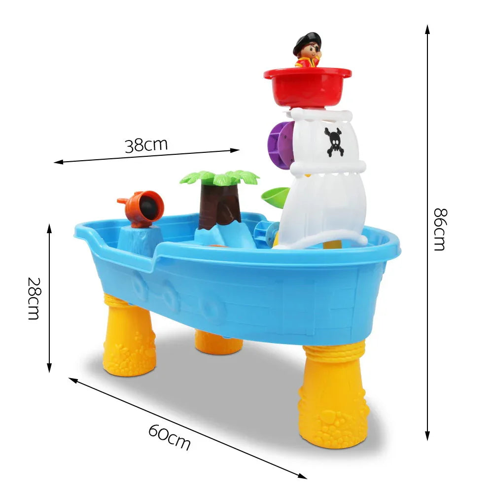 Keezi Kids Sandpit Pretend Play Set Sand Water Table Outdoor Beach Toy Children - Mekamart Australia