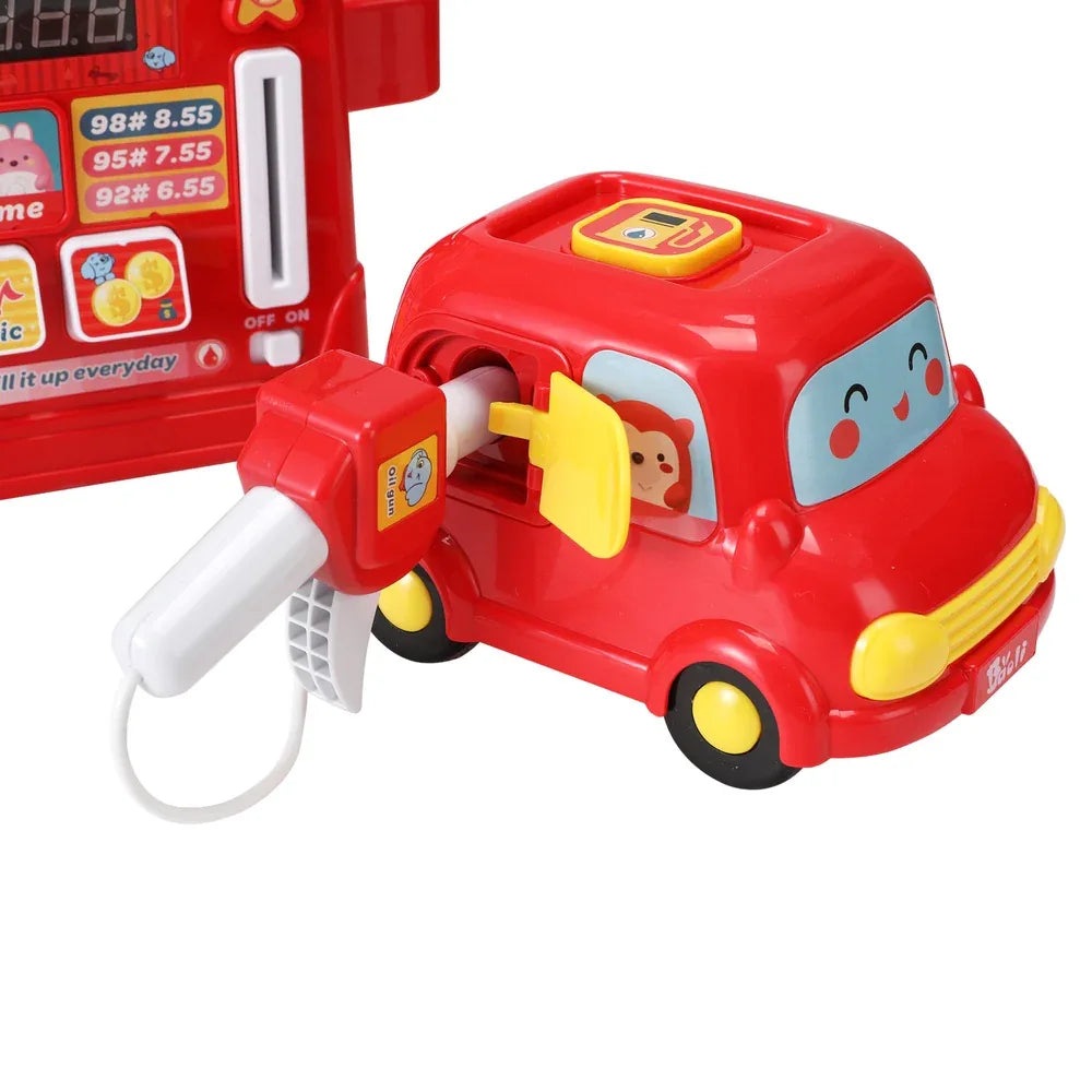Keezi Kids Gas Petrol Station Pumper Pretend Play Toys Car Music Card Playset - Mekamart Australia
