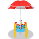 Keezi Kids Sandpit Pretend Play Set Water Sand Table Children Outdoor Toy Umbrella - Mekamart Australia
